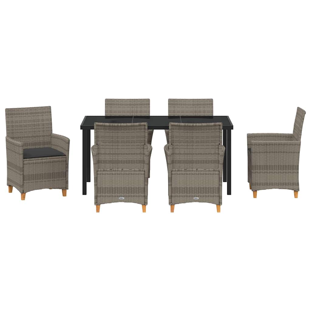 Kert étkező szett 7 pcs Szürke polirattan
