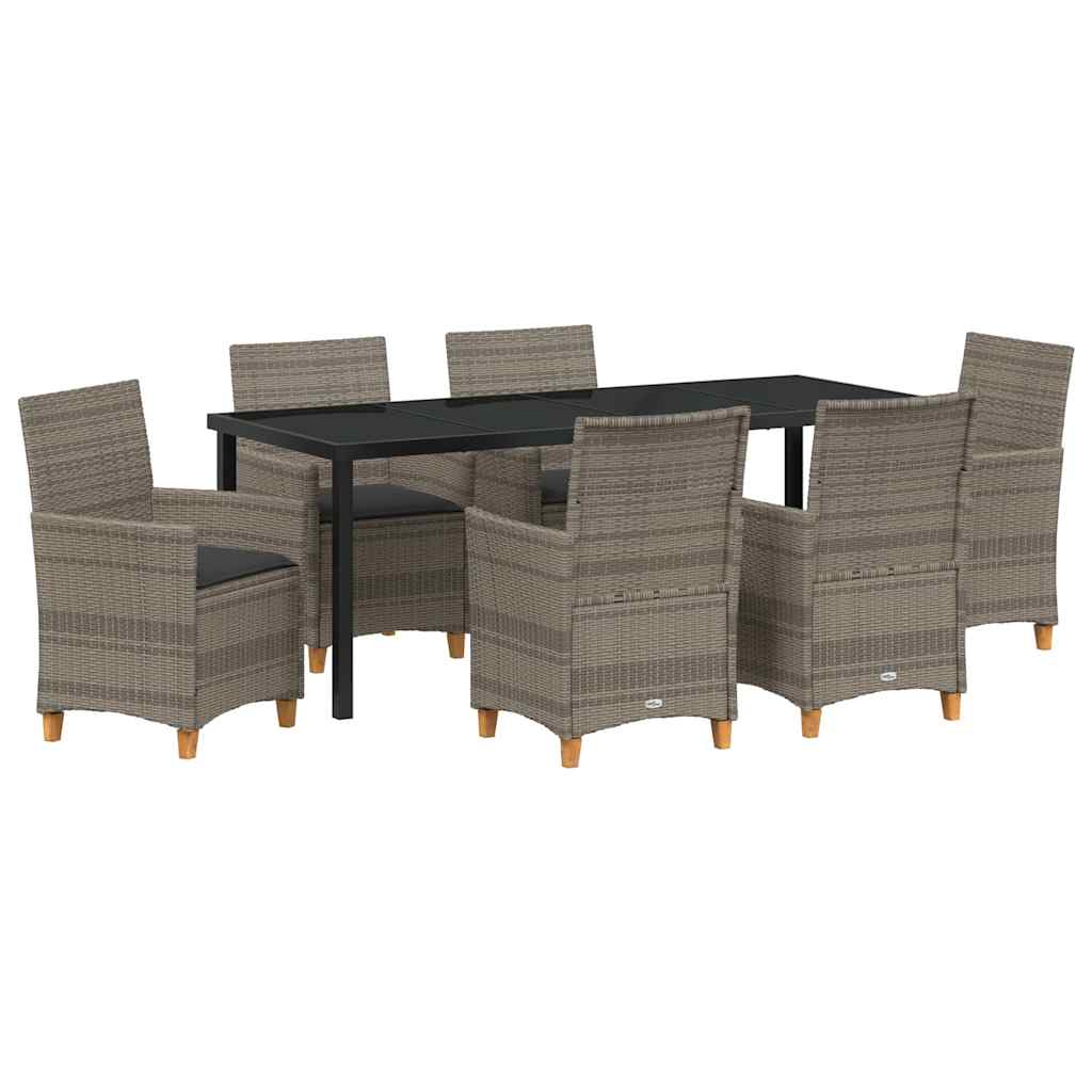 Kert étkező szett 7 pcs Szürke polirattan