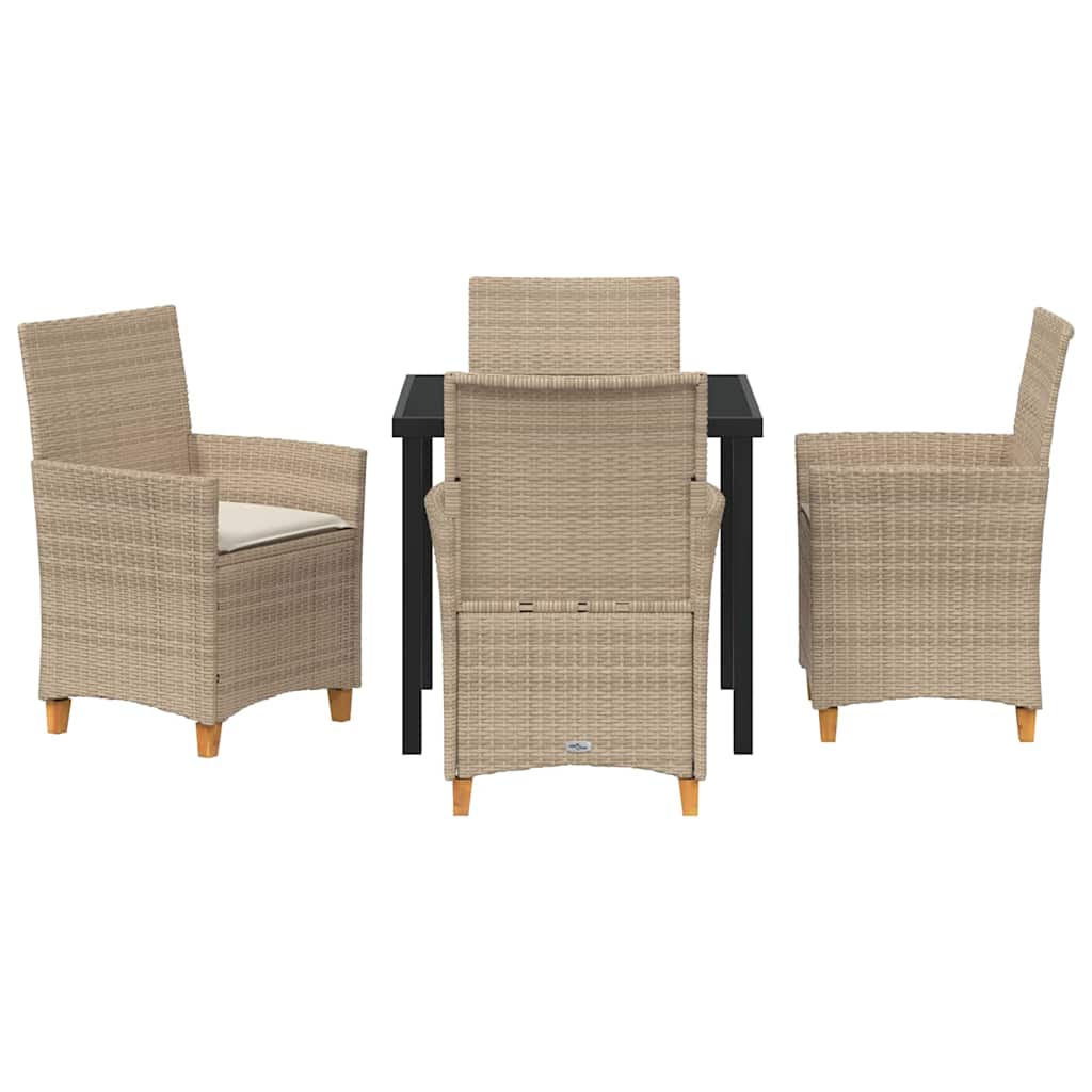 Kert étkező szett 5 pcs Bézs polirattan