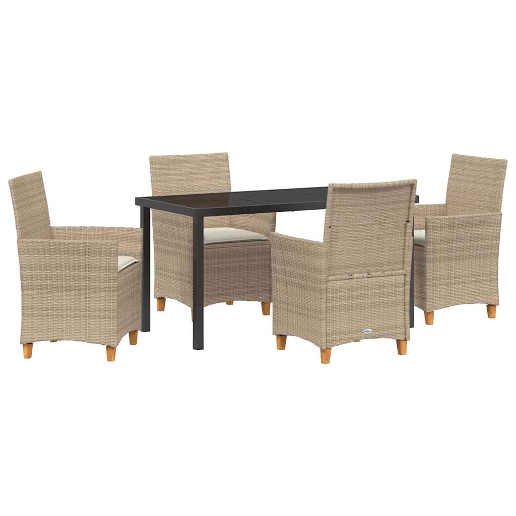 Kert étkező szett 5 pcs Bézs polirattan