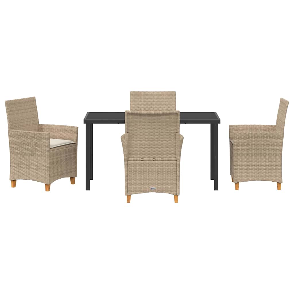 Kert étkező szett 5 pcs Bézs polirattan