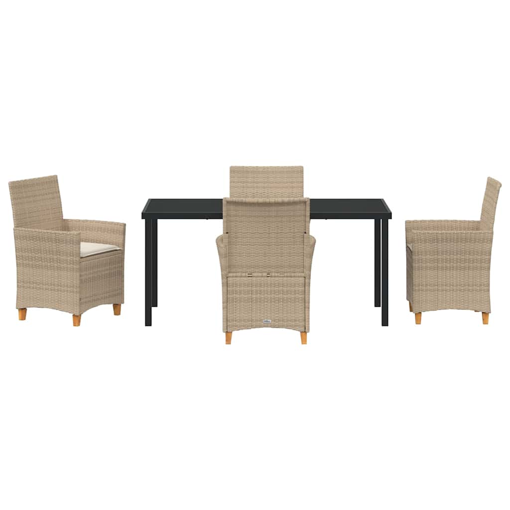 Kert étkező szett 5 pcs Bézs polirattan