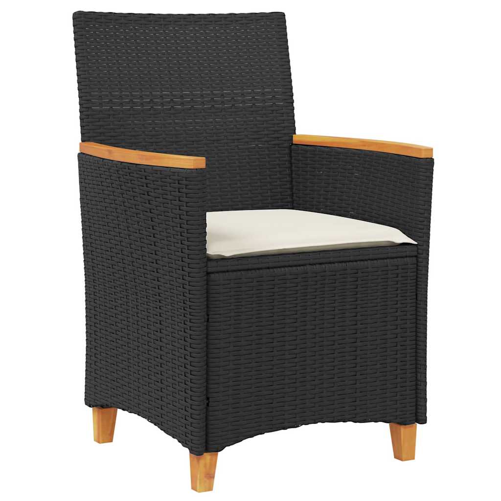 Kert étkező szett 5 pcs Fekete polirattan