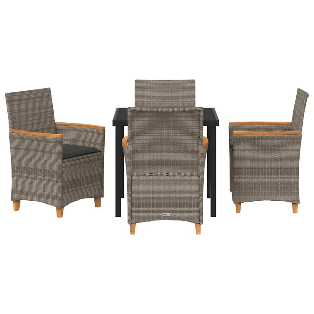 Kert étkező szett 5 pcs Szürke polirattan
