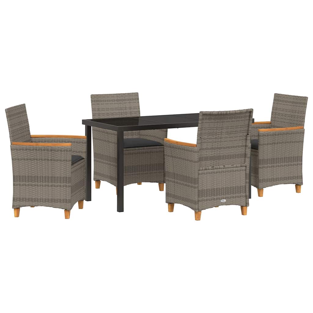 Kert étkező szett 5 pcs Szürke polirattan