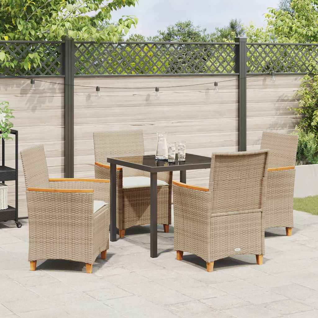 Kert étkező szett 5 pcs Bézs polirattan