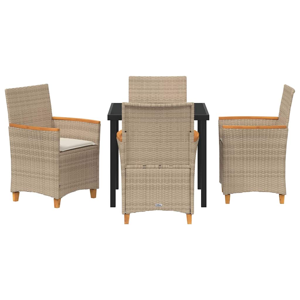 Kert étkező szett 5 pcs Bézs polirattan
