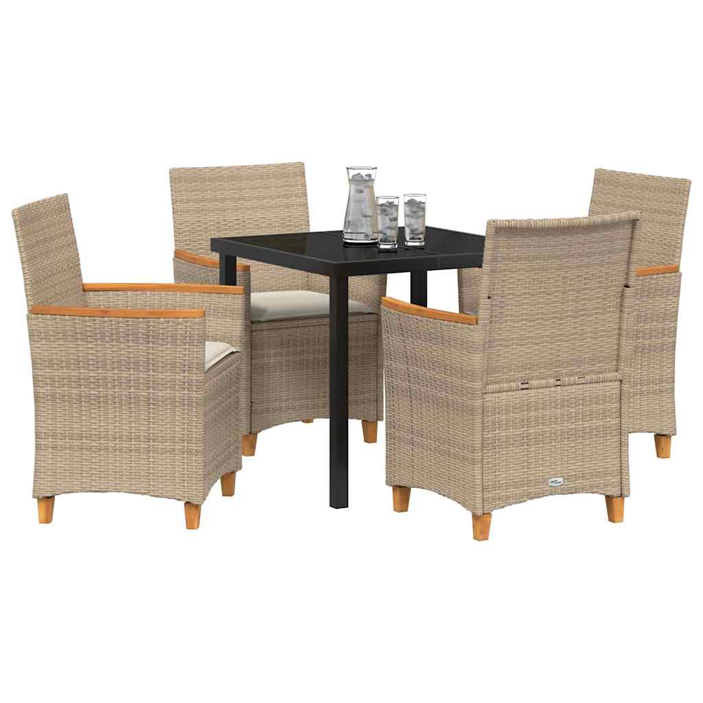 Kert étkező szett 5 pcs Bézs polirattan