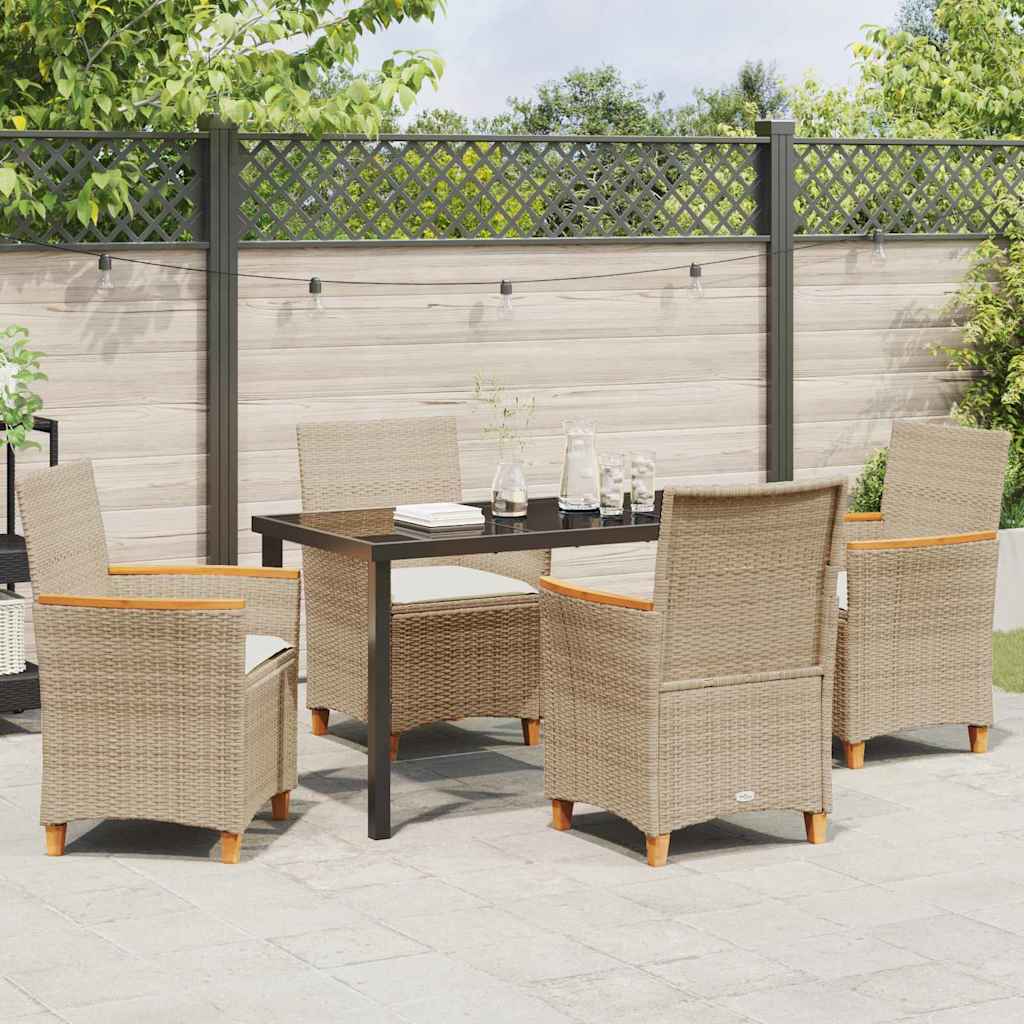 Kert étkező szett 5 pcs Bézs polirattan