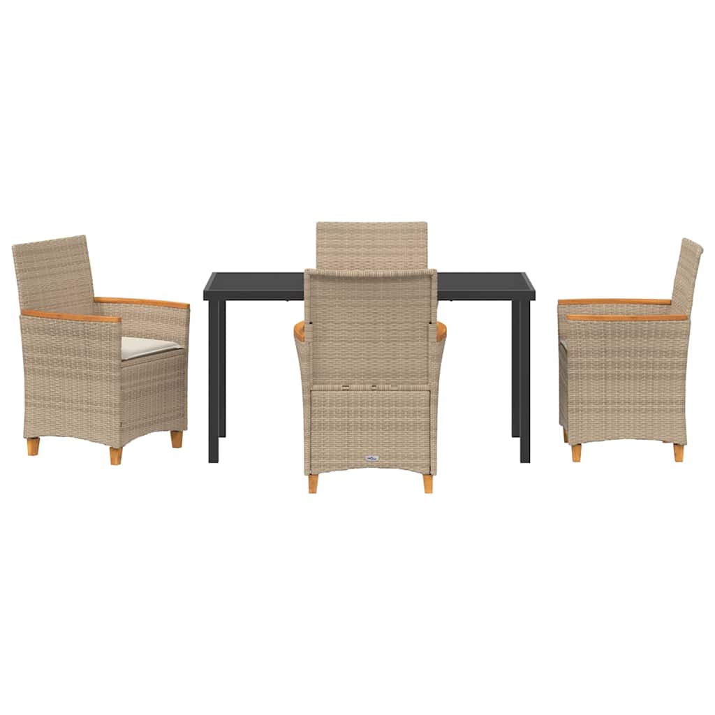 Kert étkező szett 5 pcs Bézs polirattan