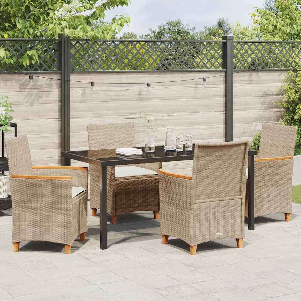 Kert étkező szett 5 pcs Bézs polirattan