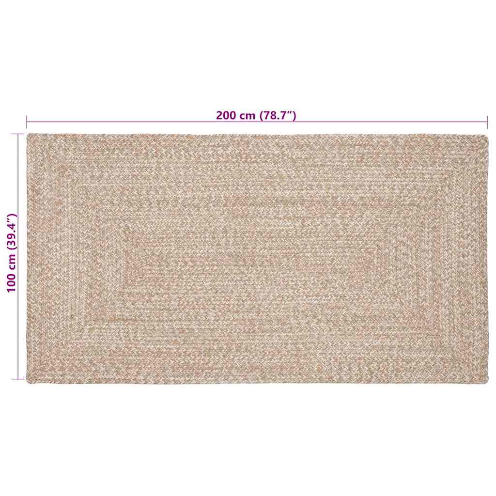 Területszőnyegek Természetes és Fehér 100 x 200 cm Juta