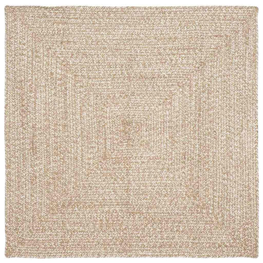 Területszőnyegek Természetes és Fehér 120 x 120 cm Juta