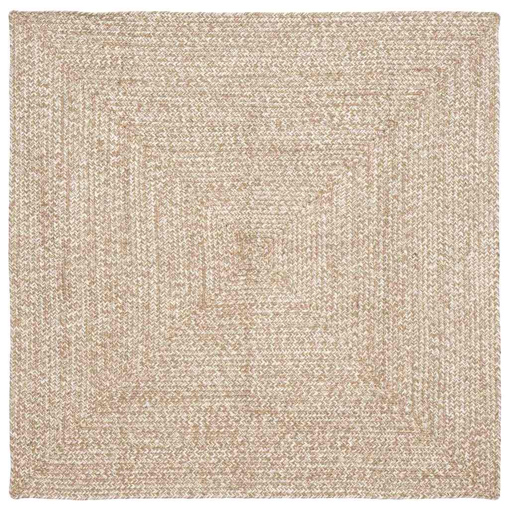 Területszőnyegek Természetes és Fehér 120 x 120 cm Juta