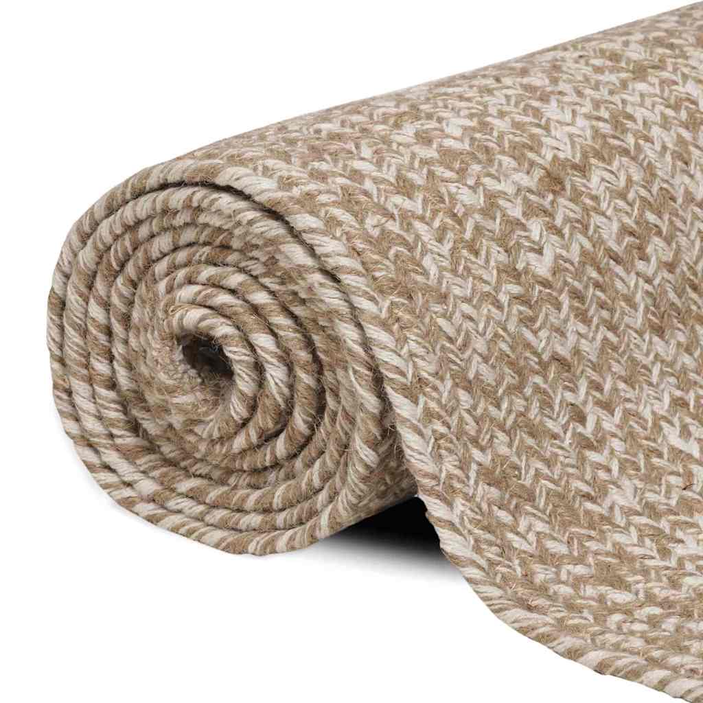 Területi szőnyeg Természetes és Fehér 200 x 200 cm Juta