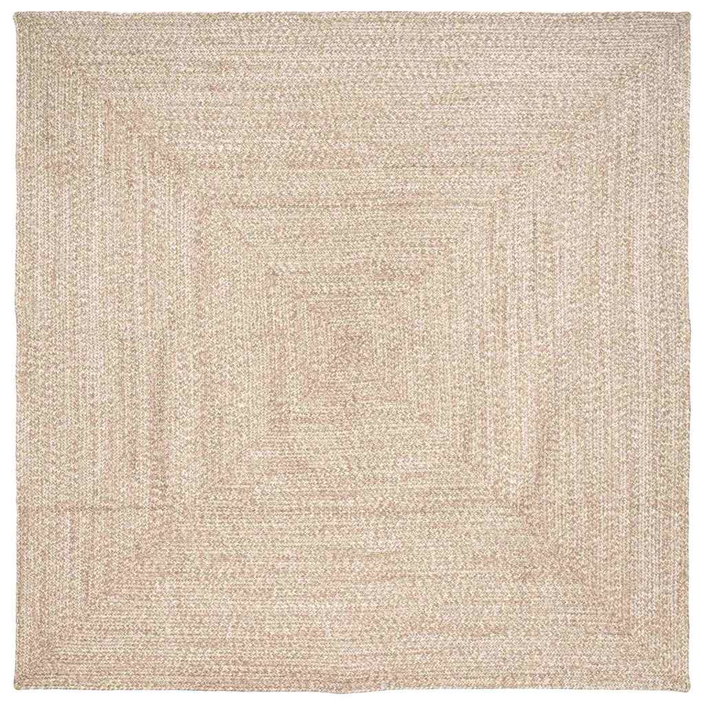 Területi szőnyeg Természetes és Fehér 200 x 200 cm Juta