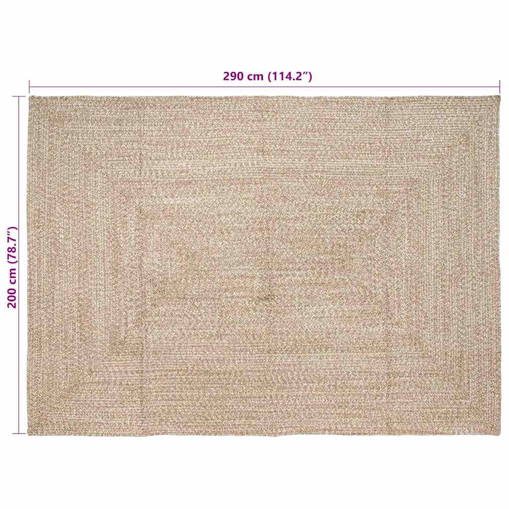 Területszőnyegek Természetes és Fehér 200 x 290 cm Juta