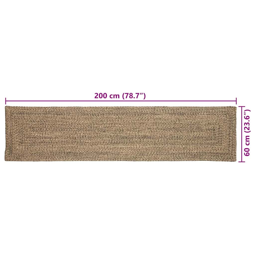 Területszőnyegek Természetes és Fekete 60 x 200 cm Juta