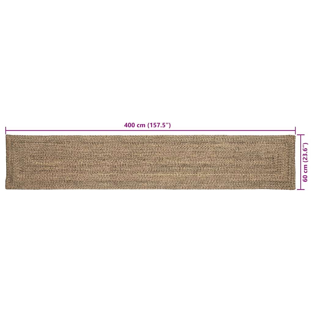 Területszőnyegek Természetes és Fekete 60 x 400 cm Juta