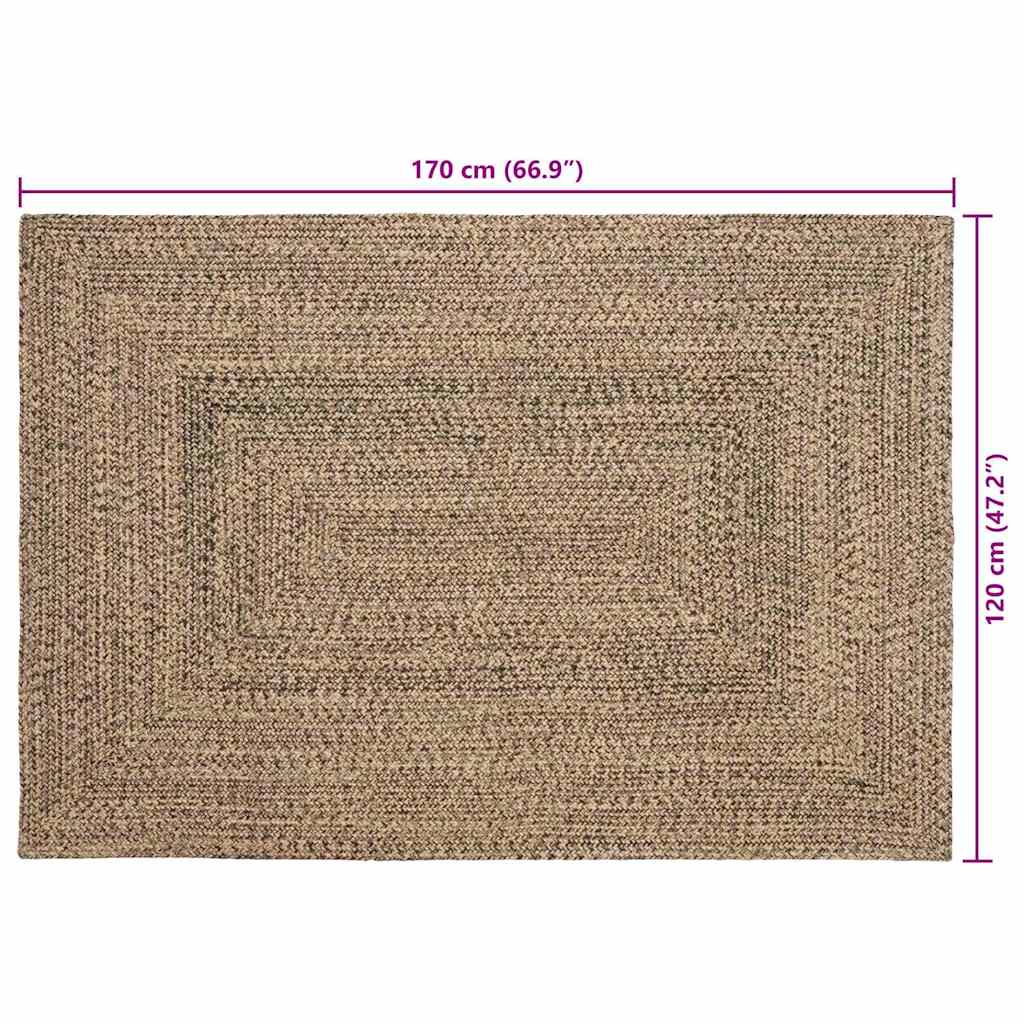 Területszőnyegek Természetes és Fekete 120 x 170 cm Juta