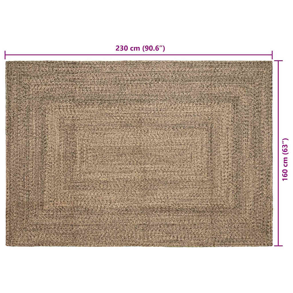 Területszőnyegek Természetes és Fekete 160 x 230 cm Juta