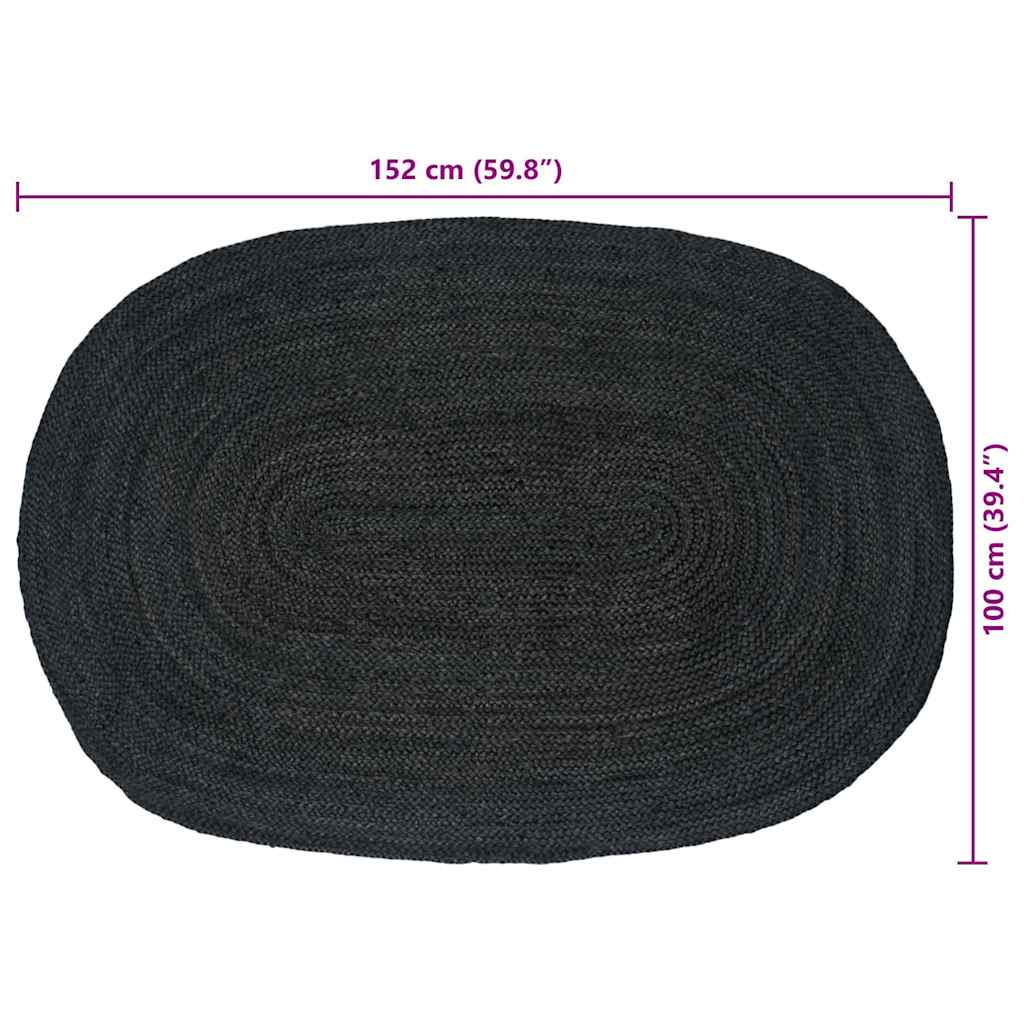 Területszőnyegek Sötétszürke 100 x 152 cm Juta