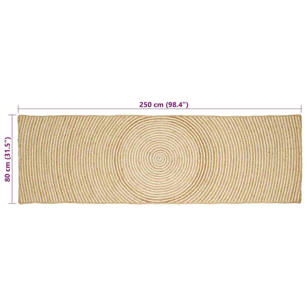 Területszőnyegek Fehér 80 x 250 cm Juta