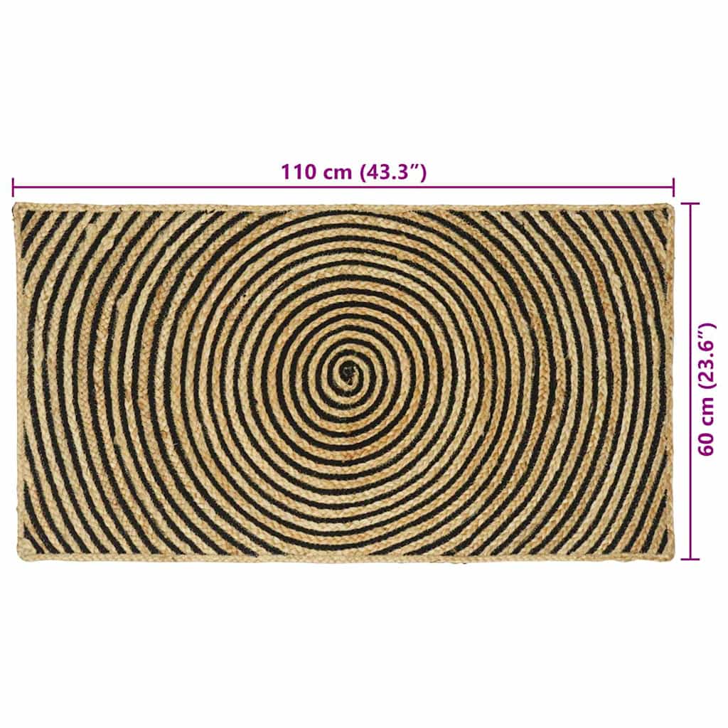 Területszőnyegek Fekete 60 x 110 cm Juta