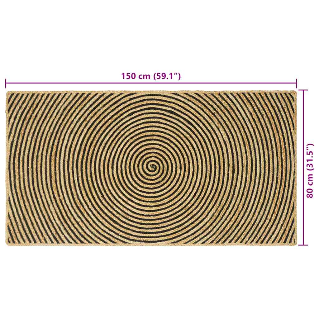 Területszőnyegek Fekete 80 x 150 cm Juta