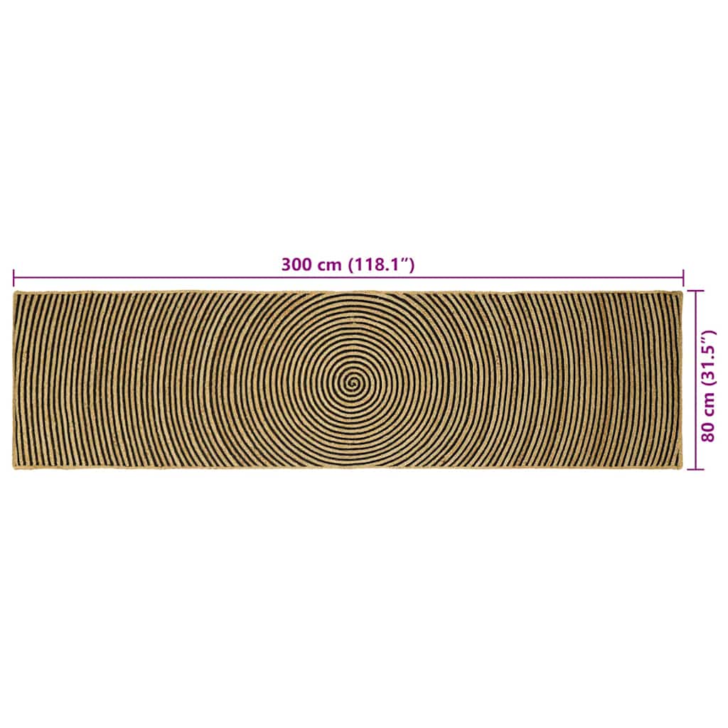 Területszőnyegek Fekete 80 x 300 cm Juta