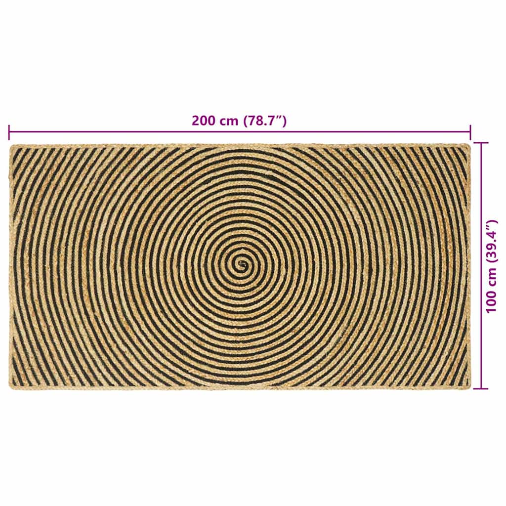 Területszőnyegek Fekete 100 x 200 cm Juta
