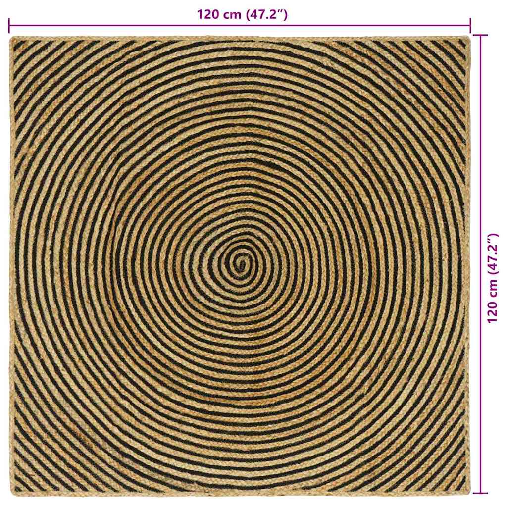 Területszőnyegek Fekete 120 x 120 cm Juta