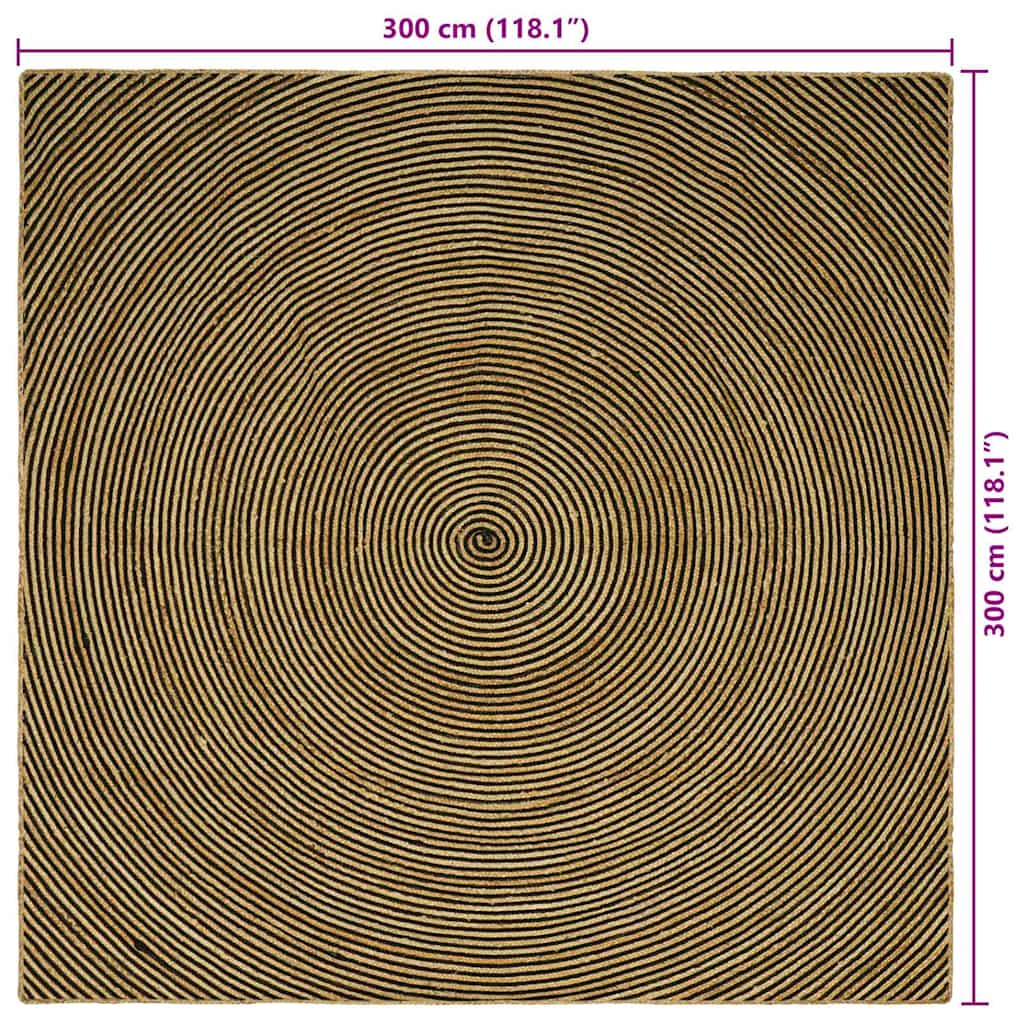 Területszőnyegek Fekete 300 x 300 cm Juta
