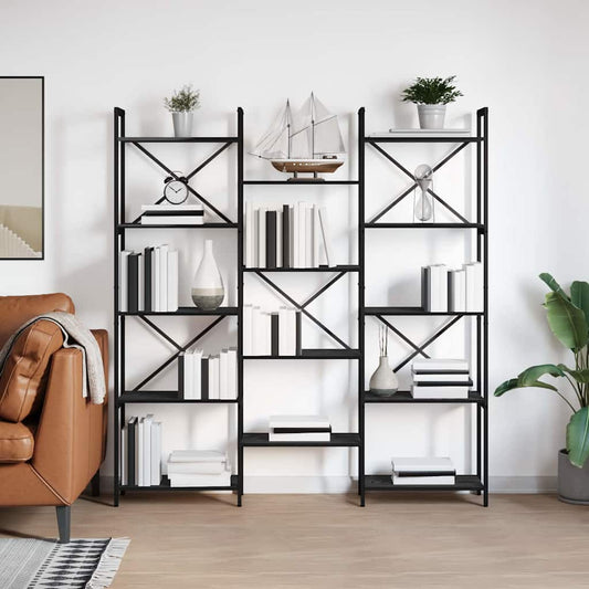 Könyvespolc Fekete tölgy 156 x 25 x 167 cm Faanyag