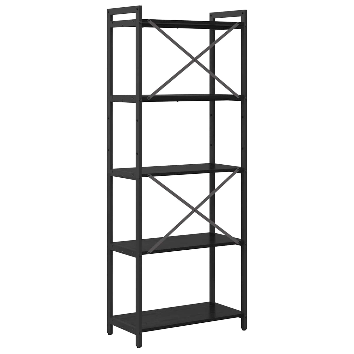 Könyvespolc 60 x 30 x 155 cm Szerelt Fa Fekete tölgy
