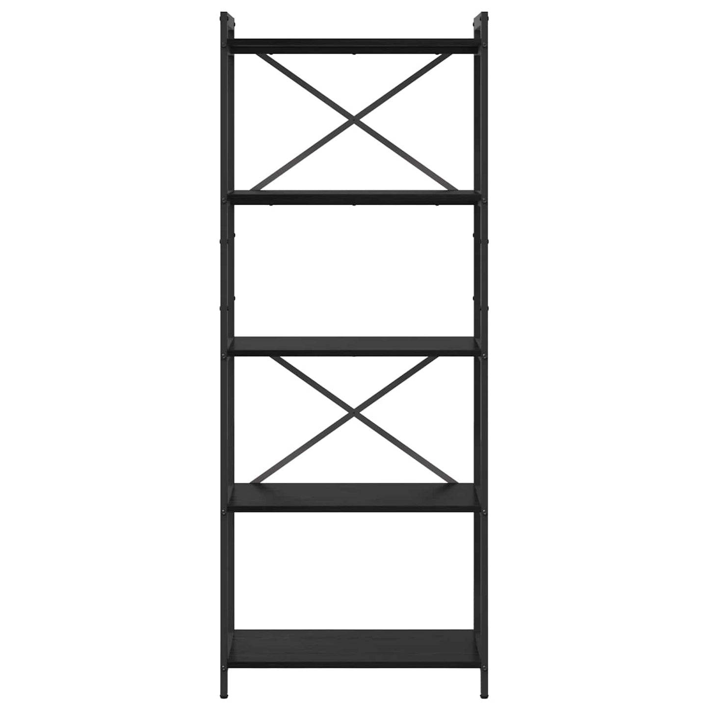 Könyvespolc 60 x 30 x 155 cm Szerelt Fa Fekete tölgy