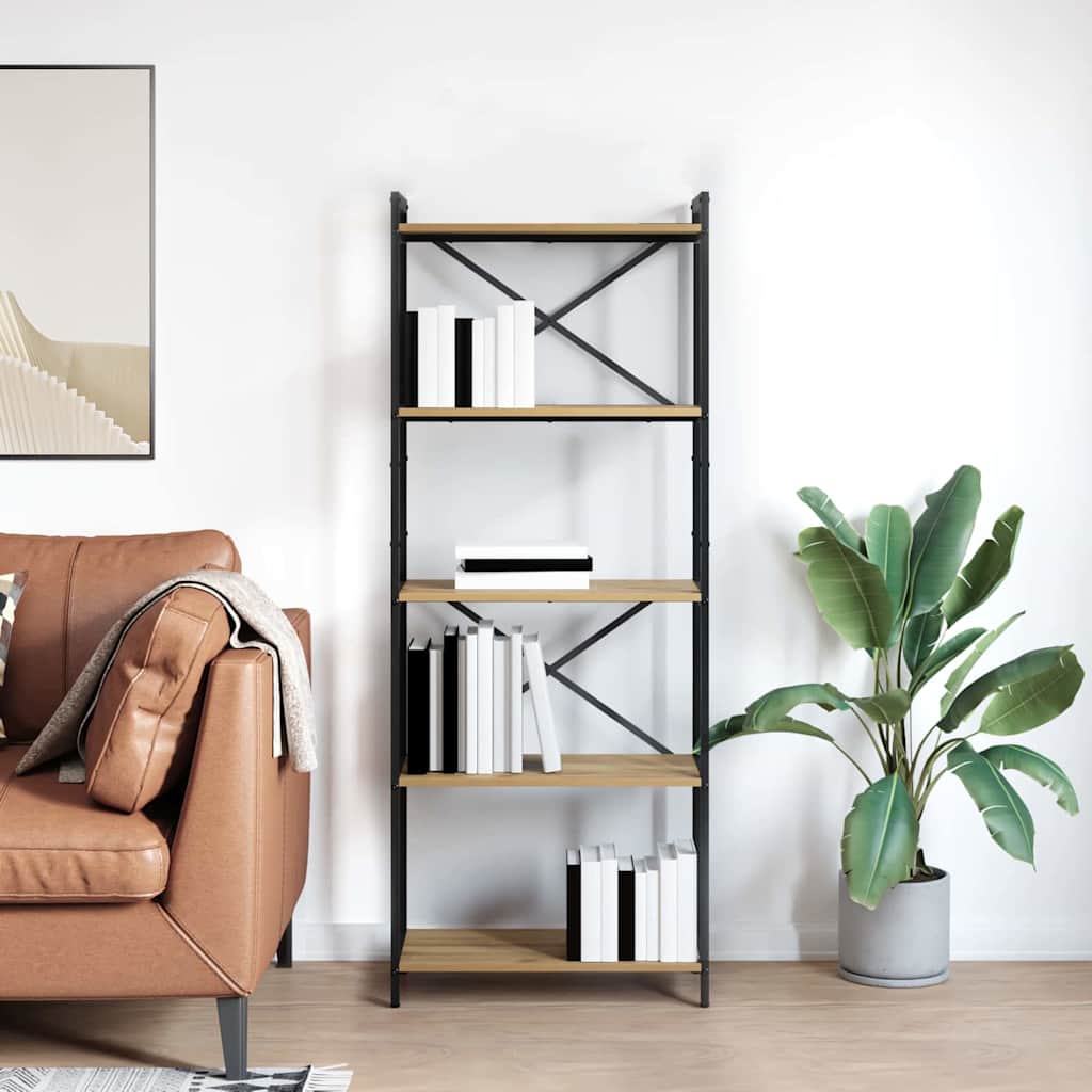 Könyvespolc 60 x 30 x 155 cm Szerelt Fa Artisan tölgy