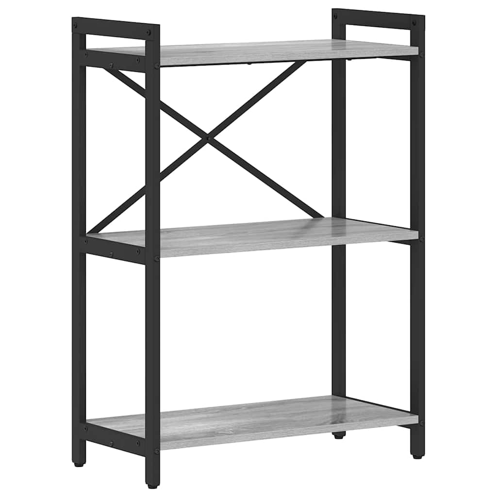 Könyvespolc 60 x 30 x 85 cm Szerelt Fa Szürke sonoma