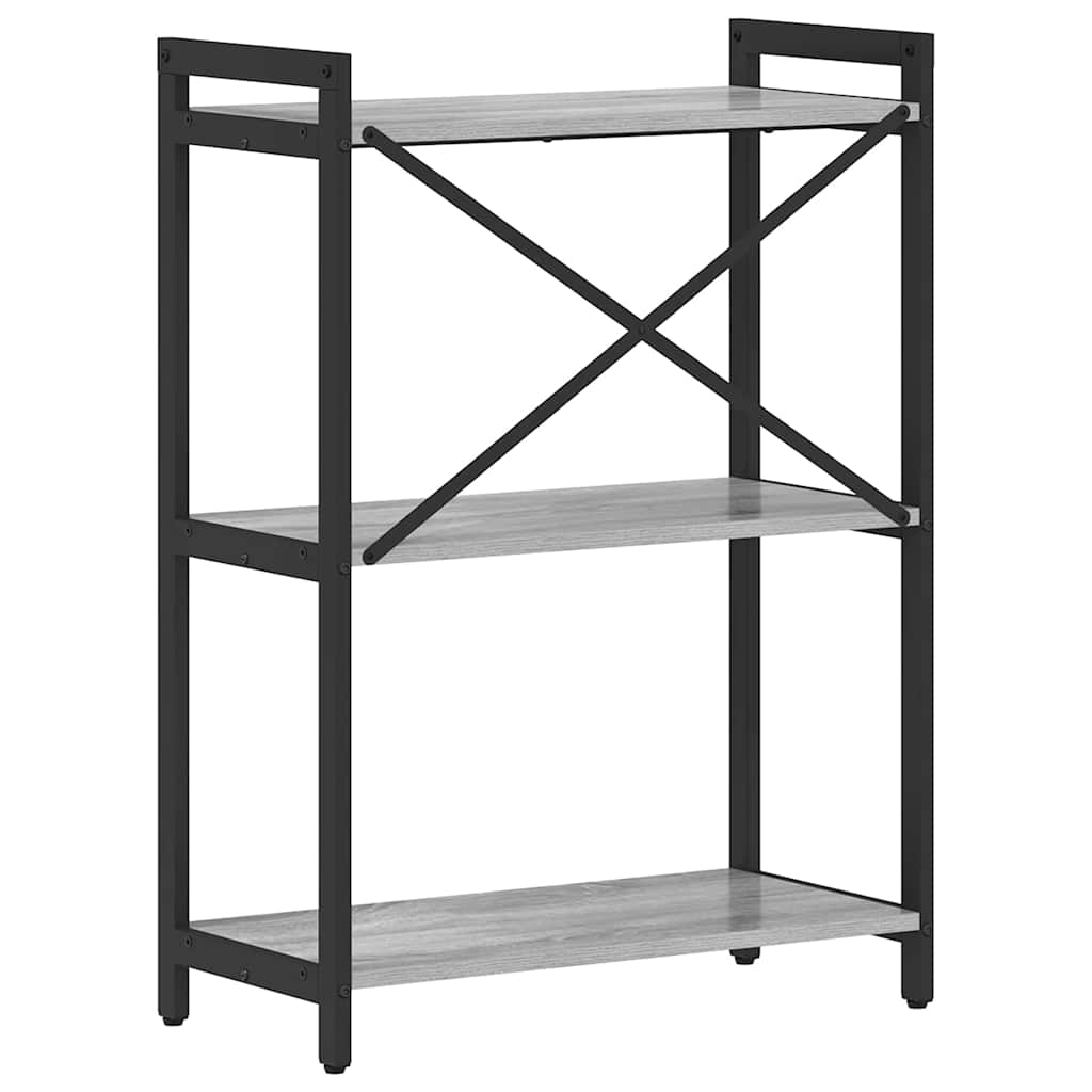Könyvespolc 60 x 30 x 85 cm Szerelt Fa Szürke sonoma