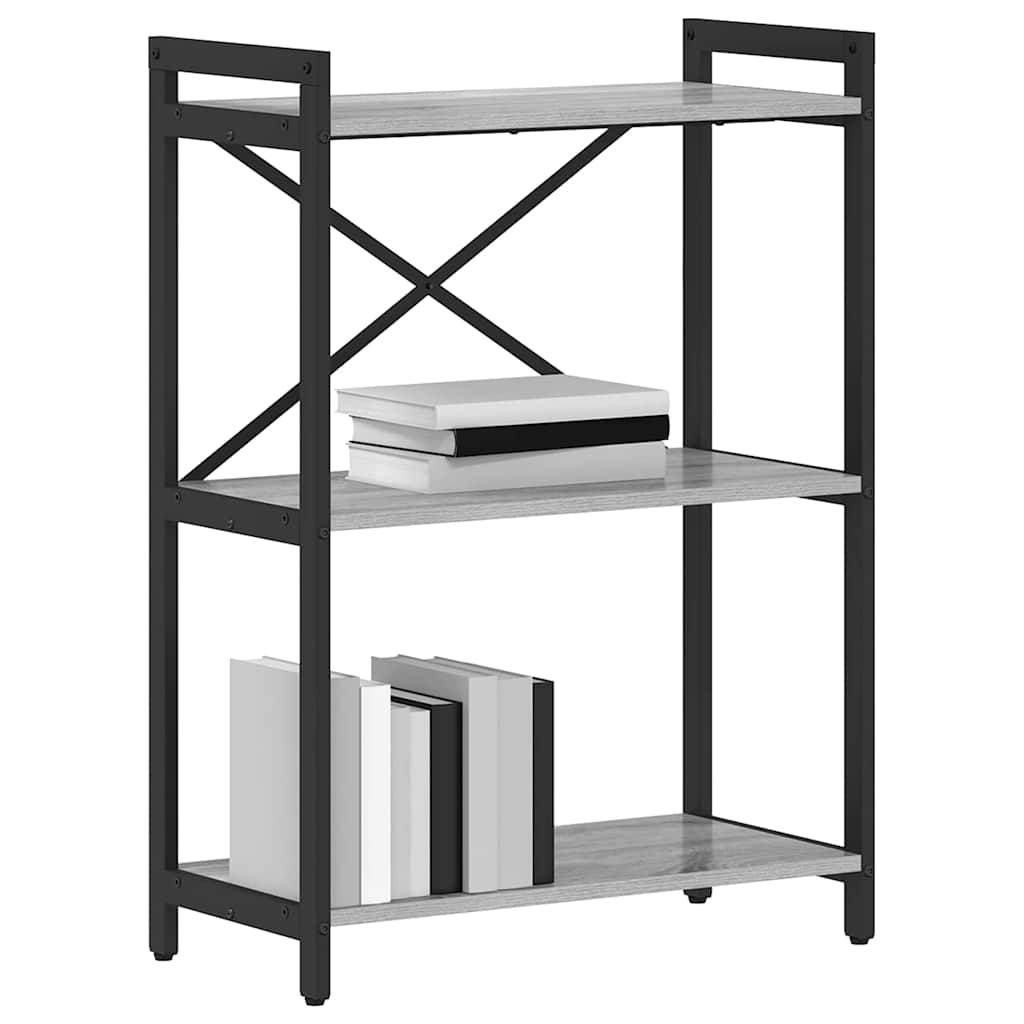 Könyvespolc 60 x 30 x 85 cm Szerelt Fa Szürke sonoma