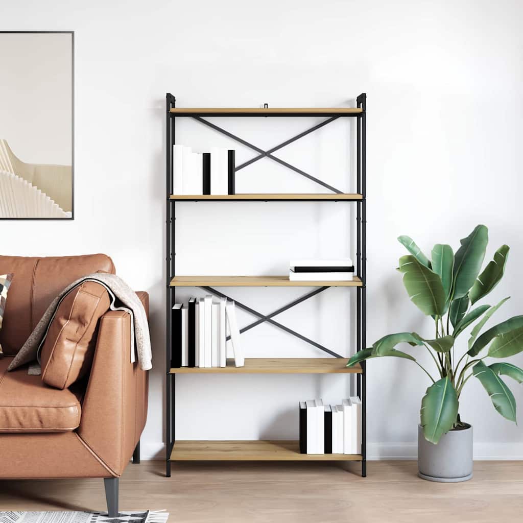 Könyvespolc 80 x 30 x 155 cm Szerelt Fa Artisan tölgy