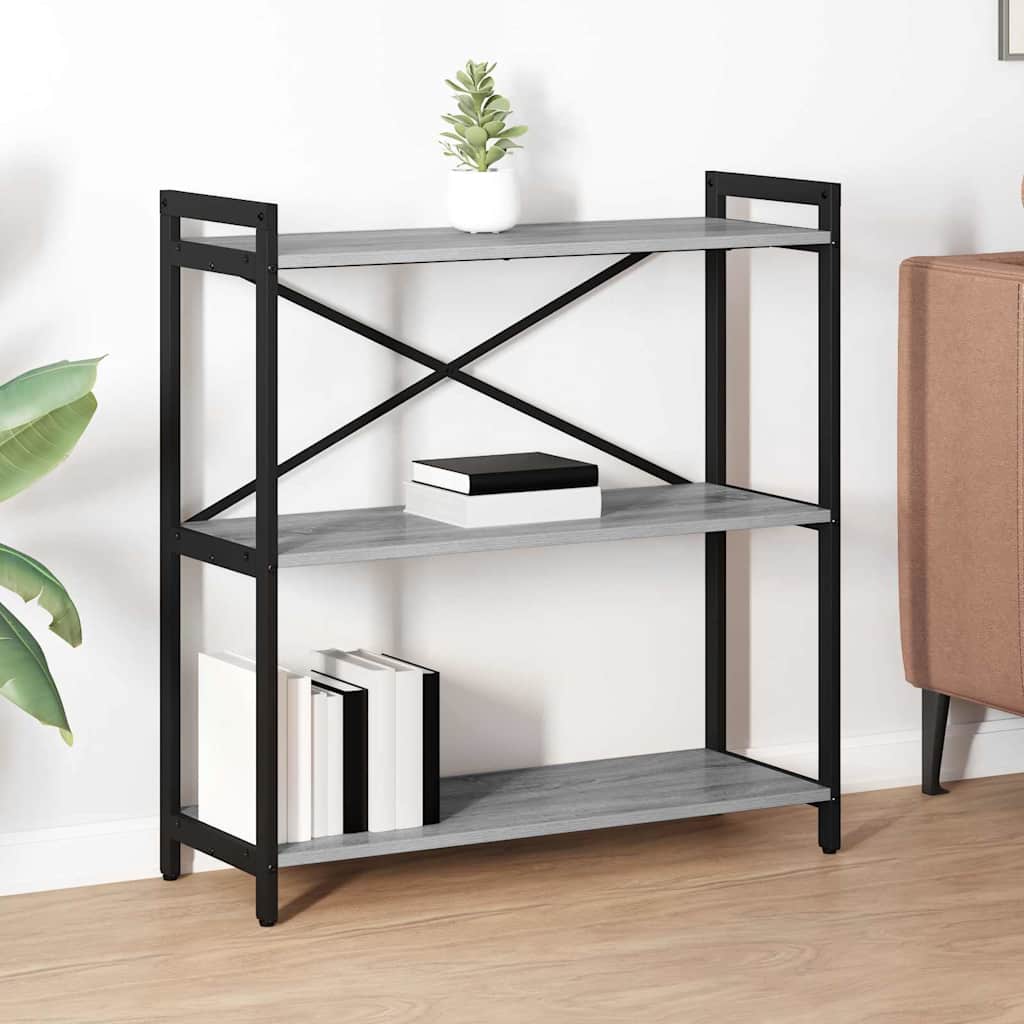 Könyvespolc 80 x 30 x 85 cm Szerelt Fa Szürke sonoma