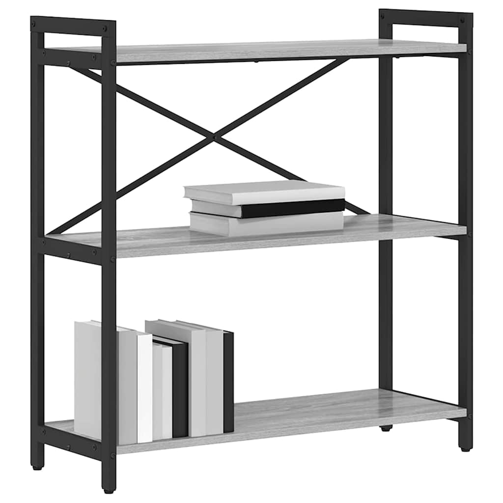 Könyvespolc 80 x 30 x 85 cm Szerelt Fa Szürke sonoma