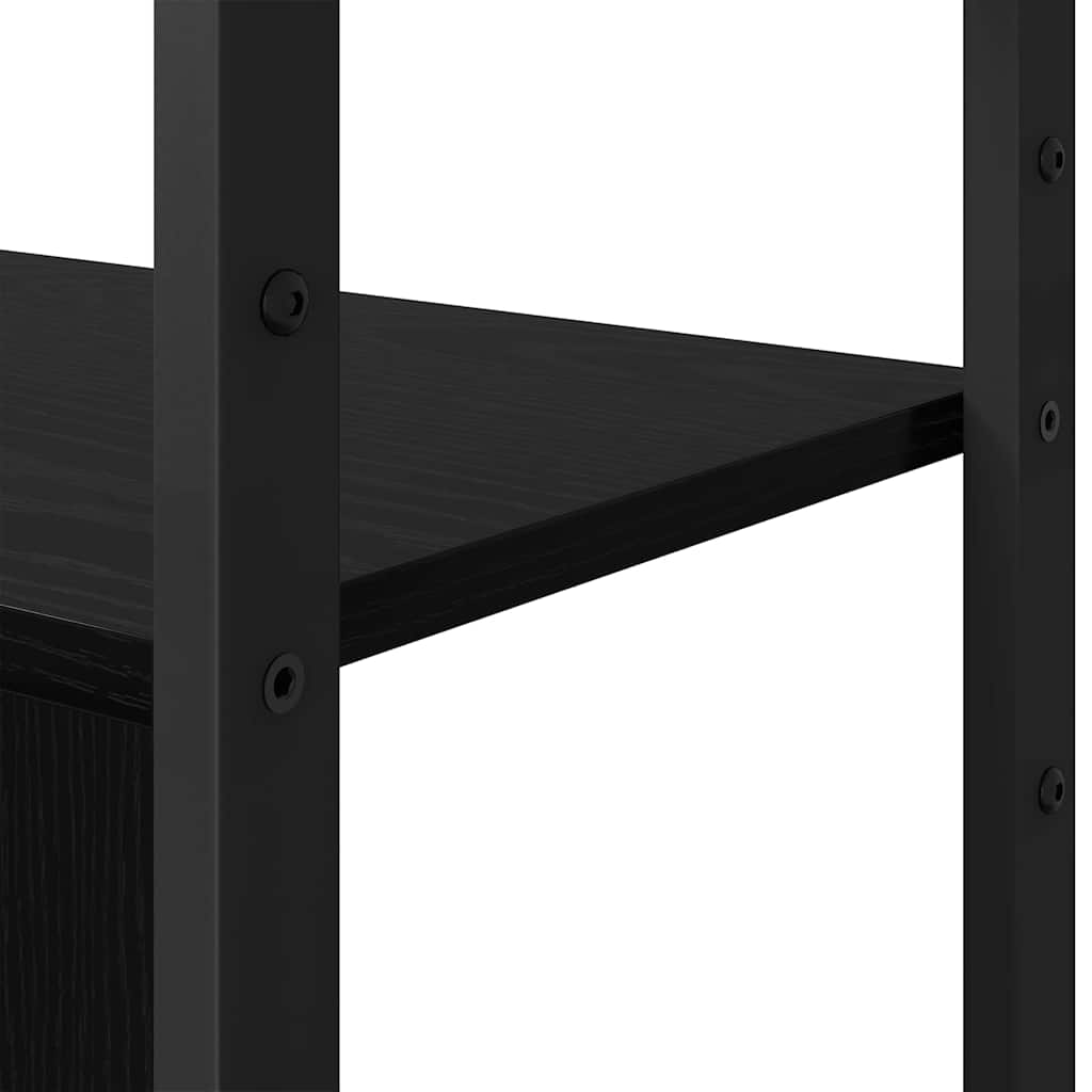Könyvespolc 80 x 30 x 155,5 cm Szerelt Fa Fekete tölgy