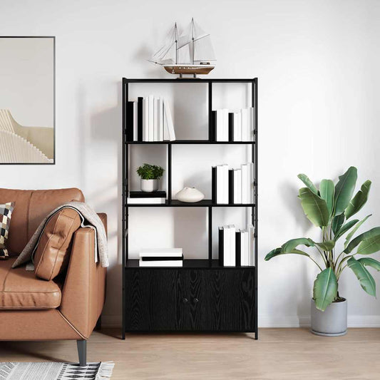 Könyvespolc Fekete tölgy 80 x 30 x 155,5 cm Faanyag