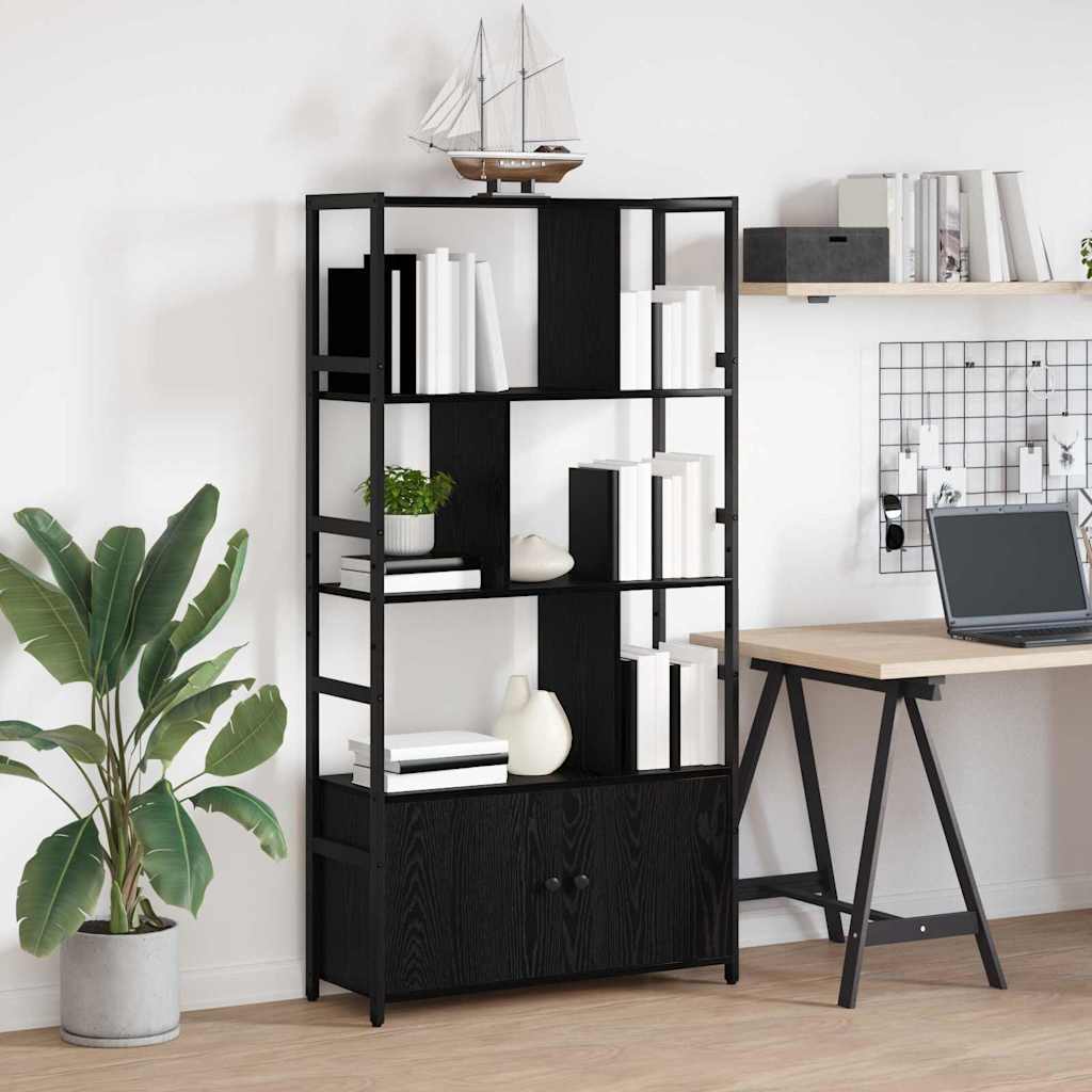 Könyvespolc 80 x 30 x 155,5 cm Szerelt Fa Fekete tölgy