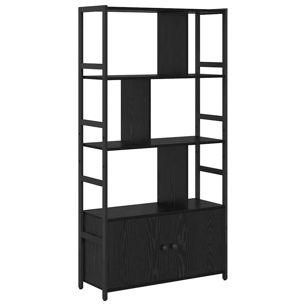 Könyvespolc 80 x 30 x 155,5 cm Szerelt Fa Fekete tölgy