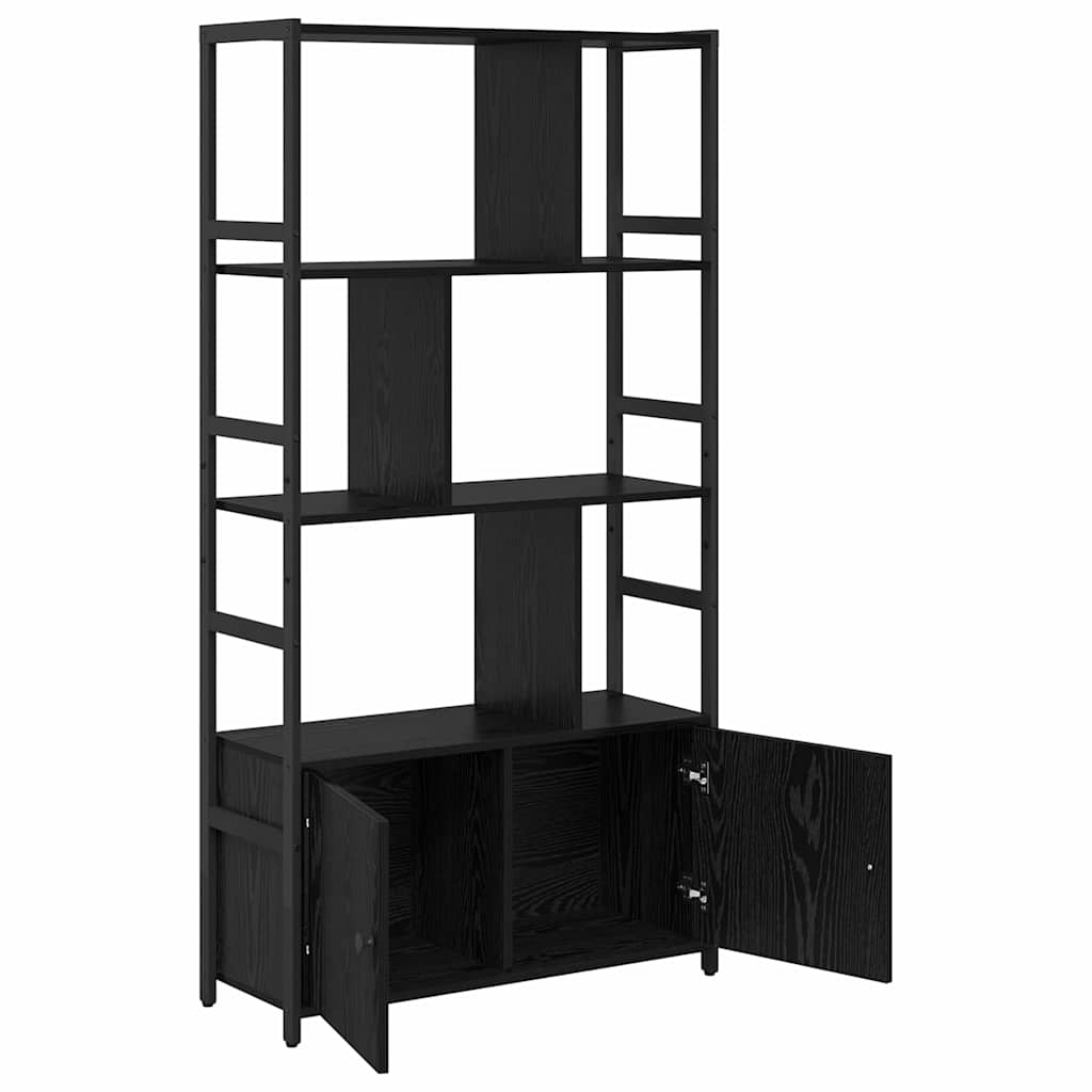 Könyvespolc 80 x 30 x 155,5 cm Szerelt Fa Fekete tölgy