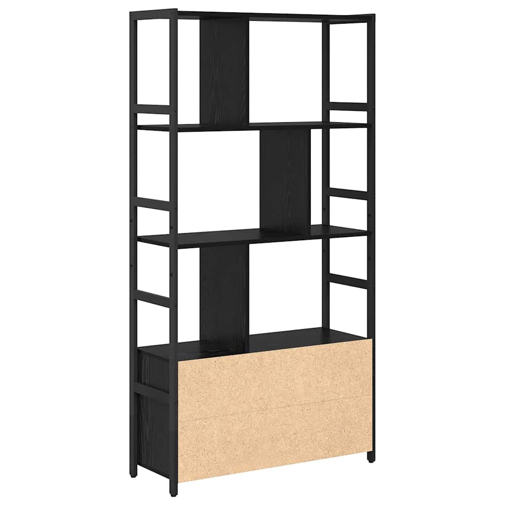 Könyvespolc 80 x 30 x 155,5 cm Szerelt Fa Fekete tölgy
