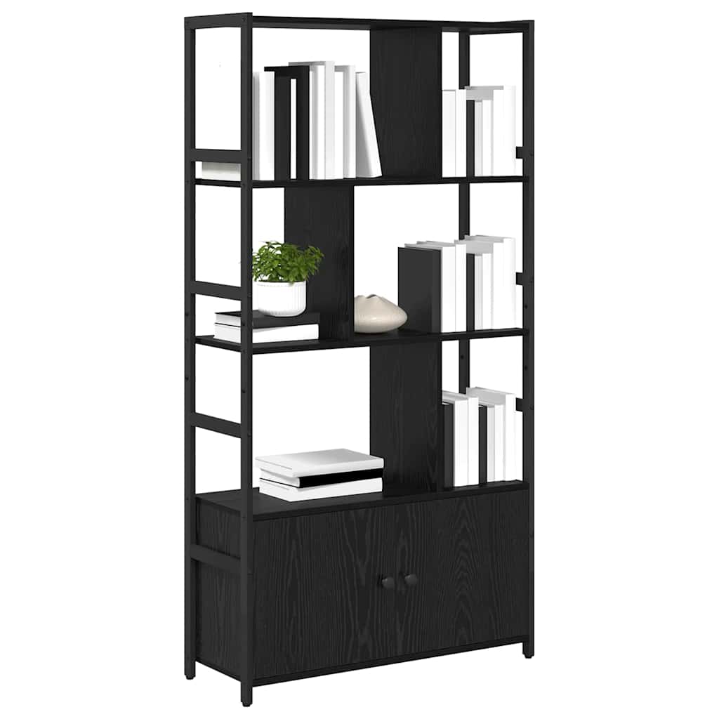 Könyvespolc 80 x 30 x 155,5 cm Szerelt Fa Fekete tölgy